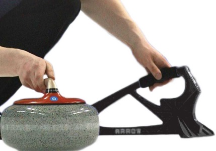 [Picture of a curling sliding with a stabilizer]
